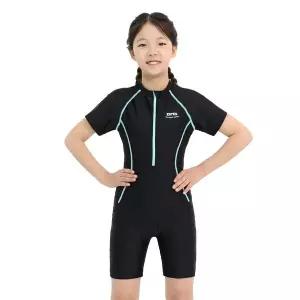 [보리보리/제테스]제테스 여아 스플래쉬 집업 반팔 3부 올인원 수영복 CREAM MINT G2i562