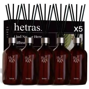 헤트라스 프리미엄 대용량 디퓨저 500mlx5개 선물세트 실내방향제 블랙체리 플라워스토어 그레이프 북스토