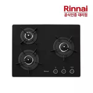 [전국설치] 린나이 3구 펄크리스탈 가스레인지 RBR-P3500 빌트인 가스렌지