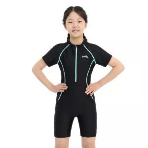 갤러리아 제테스 여아 스플래쉬 집업 반팔 3부 올인원 수영복 CREAM MINT G2i562
