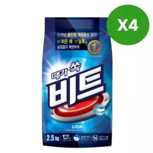 비트 분말 세제 세탁 셔츠 찌든때 제거 2.5kg 4개