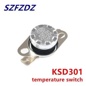바이메탈 온도 조절기 KSD301 10A 250V 정상 폐쇄 스위치 75C 85C 95C 110C 45-190 도