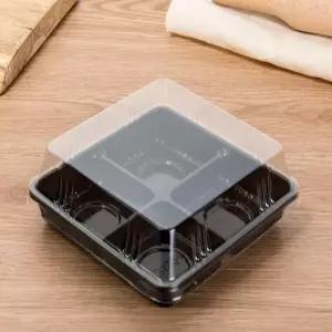 화과자 두바이쫀득쿠키 상자 모찌케이스 찹쌀떡 포장 카페 블랙 4구 상자 50개