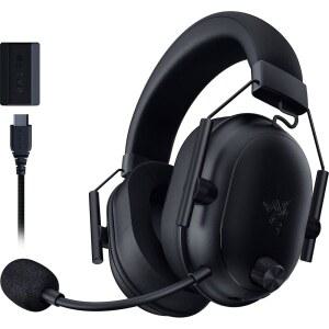 PC, Mac, 플레이스테이션, 스위치 및 모바일용 레이저 블랙샤크 V2 초고속 무선 게이밍 헤드셋 280g 경량, 광대역 마이크, 50mm 드라이버, 2.4GHz, 블루투스 또는 USB, 70시간 배터리 블랙