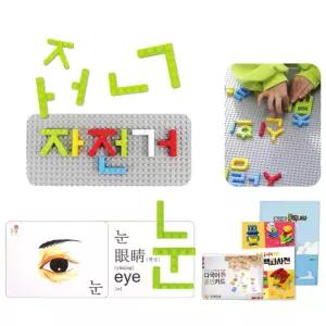 국내산 학습보드 칼라 글자블록 훈민 한글323 카드세트 홈스쿨 언어발달