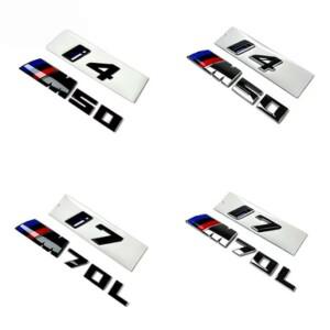 신형 BMW I4 M50 스포츠 리어 엠블럼 자동차 스티커와 호환, I7 M70L용 개조 배지 데칼, 고품질 외부 액세