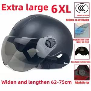 바이크 오토바이 반모헬맷 대형 6XL 헬멧 전기 자전거 하프 여름 선 스크린 렌즈 62-75cm 머리 둘레
