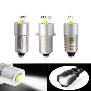 2PCS LED 손전등 전구 에너지 절약 3W 3-12V 6-24V P13.5S T10 BA9S 흰색 Tourch 캠핑 라이트