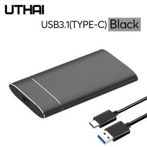 UTHAI T37 MSATA-USB3.0 HDD 인클로저 알루미늄 합금 어댑터 Mini-SATA SSD-USB3.1 Type-C 케이스(1.8인치