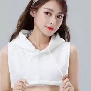여성 가짜 후드 여성 티셔츠 넥 카라 레이어드 페이크 데일리 무지 여름 조끼