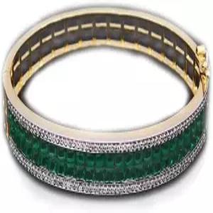 주얼리onclick 인도 수제 화이트 큐빅 지르코니아 팔찌 CZ 14k 옐로우 골드 도금 여성용 디자이너 전통
