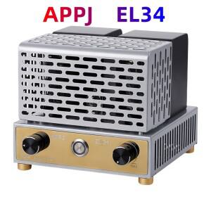 최신 12W*2 APPJ EL34 12AX7 튜브 증폭기 클래스 A 단일 종단 미니 Tesktop NOS 6N4x1, EH EL34x2,20-30KHZ