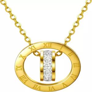 로마 숫자 서클 펜던트 목걸이 18K 도금 골드 섬세한 여성용