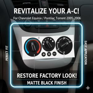 CHEVY Equinox Torrent 2005-2006 매트 블랙 공조 컨트롤 데칼 교체 키트용 AC 버튼 수리 스티커