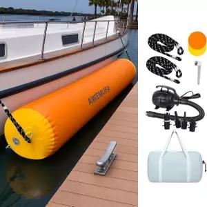 AWEMUFA 부표용 팽창식 보트 범퍼 6FT/10FT 펜더 110-120V 전기 에어 펌프 장착 대형 배스 보트·낚시