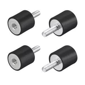 uxcell M6 남성용/여성용 고무 마운트 쇼크 흡수기 20mm x 4개 진동