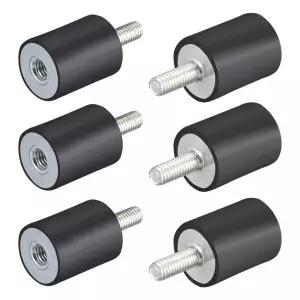 uxcell M6 남성용/여성용 고무 마운트 진동 쇼크 업소버 20mm x 6개