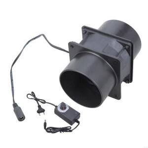 80mm 팬 12V 1.35A 인라인 덕트 송풍기 온실 애완 동물 집 및 납땜 촉매 추출 더블 볼 베어링 디자인
