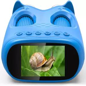 ASPOVEN 2-in-1 용 현미경 및 망원경 1000배 2인치 IPS 블루 1080P 카메라 8개의 LED 조명 충전식 STEM