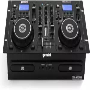 블루투스가 탑재된 제미니 독립형 DJ CD 플레이어 및 믹서 CDM-4000 BT USB - 듀얼 조그 휠 1/4인치 마이크