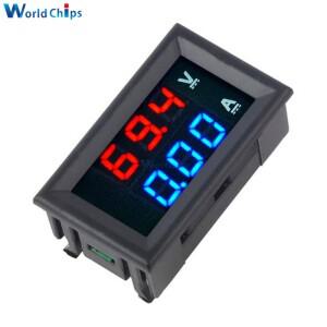 듀얼 LED 디스플레이 미니 소형 디지털 전압계 전류계 0.56 인치 블루 레드 DC 100V 10A 패널 전류 계량기