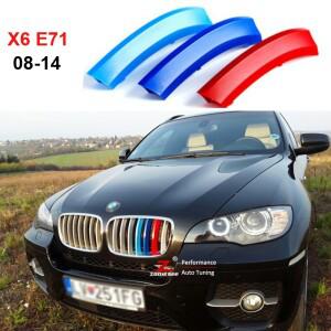 2008-2014 BMW 호환 호환 X6 E71 E72 액세서리 3D M 스타일링 자동차 전면 그릴  스트립 스포츠 커버 장식