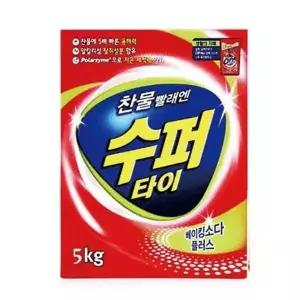 [엄지척]찬물세탁세제 440CPE56 카톤 가루세제 드럼 운동복 니트세탁 수퍼타이 5KG