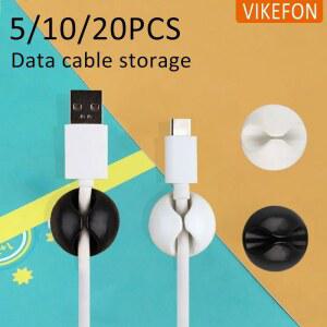 5/10/20PCS 고무 미니 데스크탑 데이터 홀더 케이블에 셋 보호 케이블 유형 충전기 스마트 USB 대