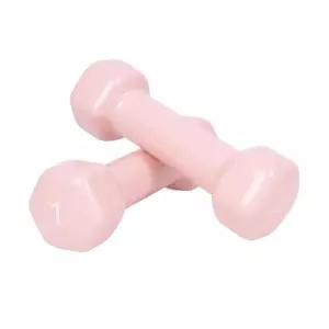 IW PVC 뷰티 육각 덤벨 1kg 코랄핑크 2개입미니 홈트아령 레이닝 운동용품 헬스 세트
