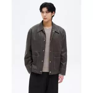 에잇세컨즈 페이크 레더 패디드 헌팅 재킷 애쉬 4747000