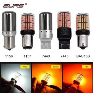 1PCS T20 7440 W21W 1157 BAY15D LED 전구 BA15S 3014 144smd 오류  Canbus 방향 지시등 브레이크 램프