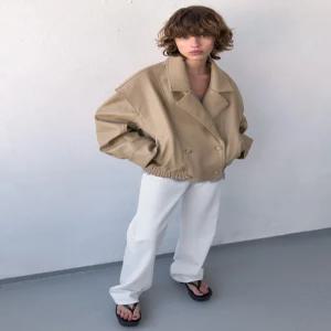 ZARA 페이크 레더 봄버 재킷 - 스톤 4391/853/806