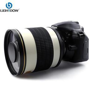 Lightdow 고정 초점 500mm F6.3 Nikon Canon Pentax Sony DSLR 카메라 용 T2 마운트 어댑터 링이있는 망원