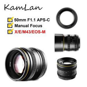 Kamlan 50mm f1.1 APS-C 카메라 렌즈 Canon EOS-M SONY E-마운트 Fuji X M4/3 미러리스 대형 조리개 수동
