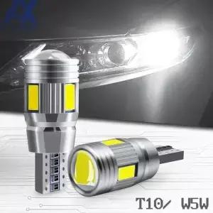 2x 자동차 T10 LED 전구 W5W 194 신호등 12V 6000K 트렁크 램프 자동 측면 없음 10SMD 5630 클리어런스