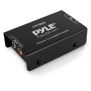 PYLE PHONO 턴테이블 프리앰프 - RCA 입력 출력 및 저소음 동작이 가능한 미니 전자 오디오 스테레오 포노그래프 프리앰프 12볼트 DC 어댑터 전원 PP999