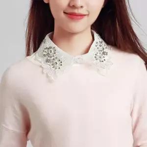큐빅장식 페이크넥카라 이너카라 케이프셔츠 레이어드