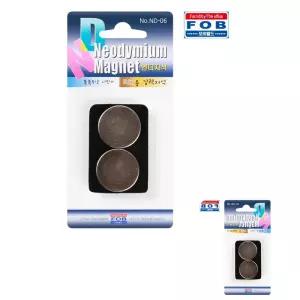 유바라 교육용 학습 도구 원형 초강력 3T 포비 자석부착 2개입 네오디움 25mm ND-06