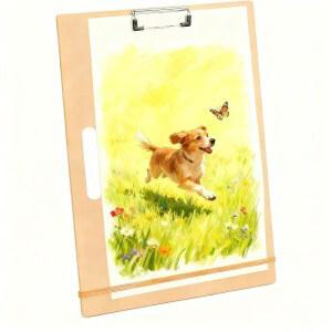 HXILAJM 13x17인치 손잡이 달린 드로잉 보드 - 조절 가능한 클립과 고무 밴드가 포함된 휴대용 아티스트 스케치 보드, 성인, 학생, 스튜디오, 교실 및 야외 사용을 위한 미술 용품