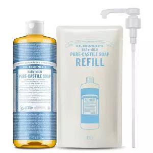 닥터 브로너스 퓨어 캐스틸 솝 740ml+300ml+전용펌프 -베이비