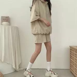 여성 여름 반팔 반바지 상하의 아노락 트레이닝 세트