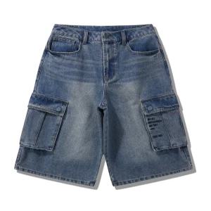 매장정품 JEEP 지프 공용 버뮤다 와이드 7부 청반바지 데님팬츠 JQ2DPU851 JQ2DPU851-GR 1913212