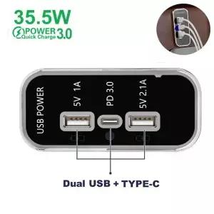 35.5W PD3.0 차량용 충전기 소켓 오토바이 트럭 ATV 보트 RV 용 듀얼 USB 3.1A TypeC 고속 충전 분배기