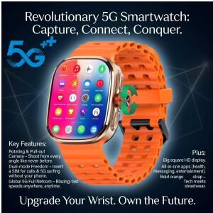 S16 울트라 2.29인치 AMOLED 5G LTE 풀 네트콤 안드로이드 13.0 스마트워치 스마트 시계 (190) °   회전식
