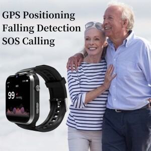 노인 낙하 감지를위한 노인 스마트 시계 GPS 포지셔닝 4G SOS 전화 통화 의학 발자국 트랙 심박수 GK8 알림