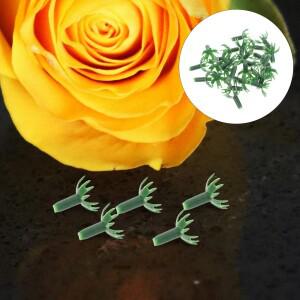 40피스 인공 꽃 칼릭스 녹색 플라스틱 장미 꽃잎 DIY 웨딩 꽃꽂이 케이크 장식 꽃다발에 재사용 가능