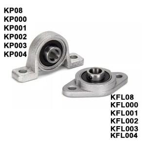 2개 베개형 블록 베어링 마운트형 지지대 KP08 KP000 KFL 08 004 8mm 10mm