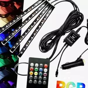 (올핀)RGB 소리반응 LED바 풋등키트세트 12V 시거잭연결형 차량용LED용품