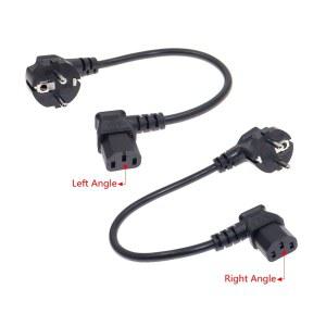 각도 C13 - 유럽 CEE7/7 전원 코드 10A/16A 250V H05VV-F 0.75mm 케이블 짧은 Schuko - EC C13 전원 코드 1ft/30cm