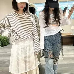 멋스런 레이어드스커트 레이스 치마 아이템 코디 레이어드 스커트 랩스커트 티 망사 레깅스 치마 레이어드